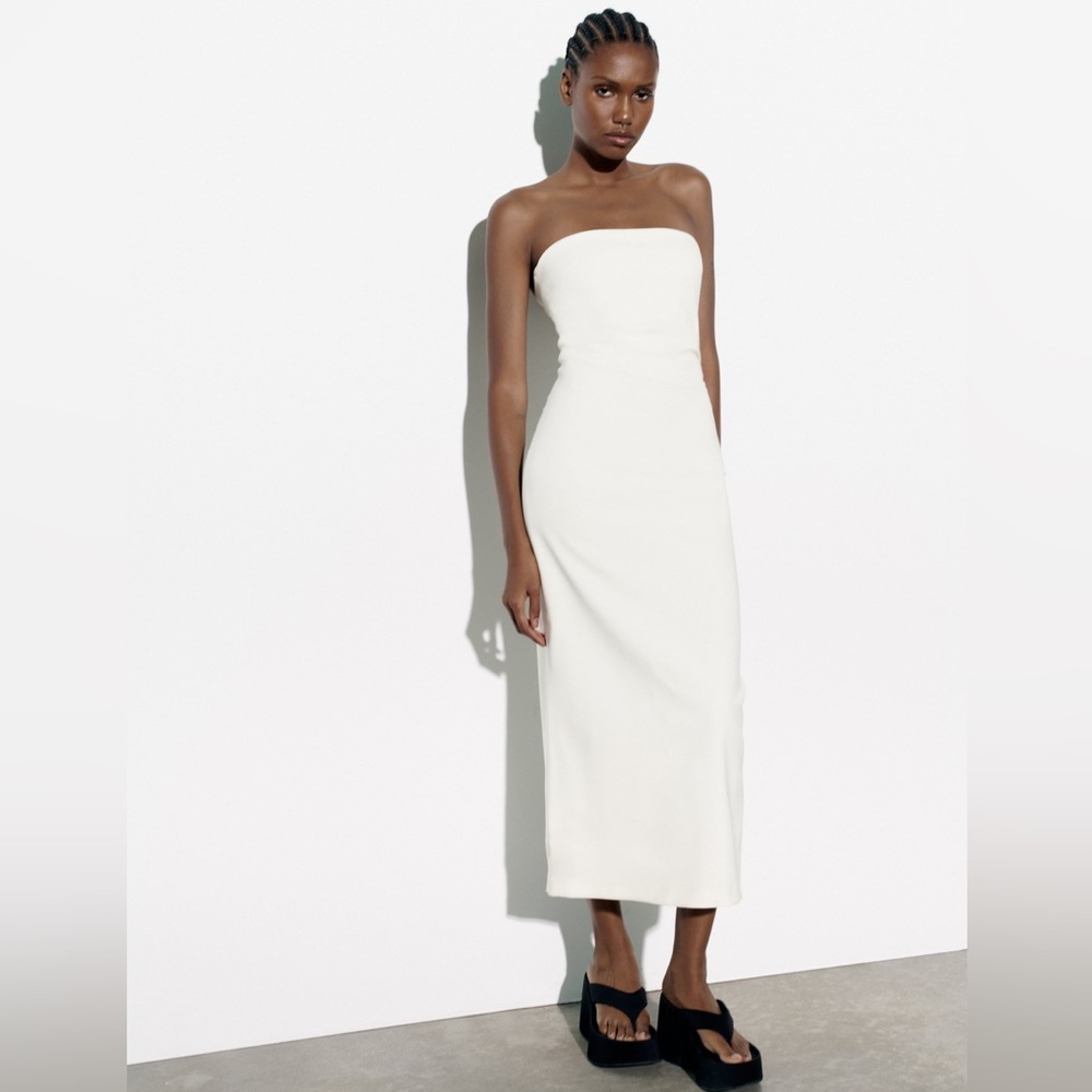 Elegant White Strapless Dress